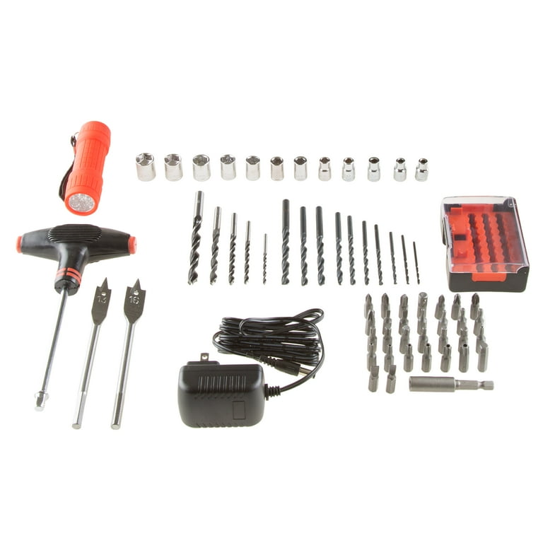Stalwart 65PC Cordless Drill Set with Bits, Red - Walmart.com