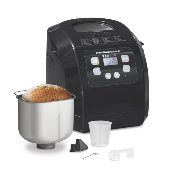 Hamilton Beach 2 lb Bread Maker, 12 Programs, 3 Loaf Sizes, 550 Watts, Black, 29982