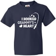 thumbnail image 3 of Inktastic I Hooked Grammy's Heart with Fishing Rod Youth T-Shirt, 3 of 5