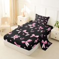thumbnail image 2 of Erosebridal Pink Coquette Bowknot Twin Sheet Sets For Bow Lovers,Cute Loves Print Kids Bedding 3-Piece, 2 of 6