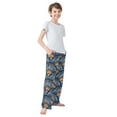 thumbnail image 4 of FORMRS Kids Pajama Pants with Pockets Size 6-8Y Boys Lounge Sleep Bottoms, Blue Elegant Geometric, 4 of 8