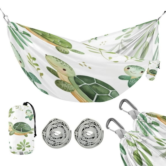 Hammock Camping Hammock Nylon Portable Hammock Travel Camping Hammock Green Cartoon Turtle