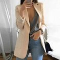 thumbnail image 2 of SYXYSM Señora Mujer Slim Casual Business Blazer Traje Chaqueta Abrigo Outwear (Color: Caqui, Tamaño: XL), 2 of 5
