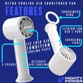 thumbnail image 2 of MIGHTY POWER Handheld Air Cooling Fan, 3 Speeds, Rechargeable USB-C, Indoor/Outdoor, Instant Air-Cooling Tech, 10 Hrs Runtime, 1.5 Hrs Cooling, Compact, Gift, Travel, Camping, White, 6.5 Inches, 2 of 8