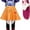 140cm, variant on ZUITEH Halloween Anime Cosplay Miras Costumes,Popular Singer Idol Group T-Shirts Skirt Suit With Wig Full Set, Pop Star Dress Up Stage Outfits For School Party Carnival Festival Performance