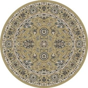 Art Carpet 841864102383 5 ft. Arabella Collection Traditional Border Woven Round Area Rug, Beige