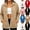 Khaki, variant on Womens Polar Fleece Jackets with Pockets- Fall Casual Loose Fit Lightweight Long Sleeve Stand Collar Zip Up Coats Khaki Size L