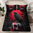 thumbnail image 2 of Castle Fairy Boys Girls Animal Black Crow 4pcs Bed Sheets,Gothic Skull King Sheets,Exotic Style Super Cozy Sheet Set,Microfiber Bedroom Decor, 2 of 7