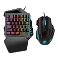thumbnail image 1 of Juego de PC Gamer, HXSJ J50 Juego de teclado y mouse para juegos de una mano Accesorio para juegos de computadora Diseñado meticulosamente, 1 of 12