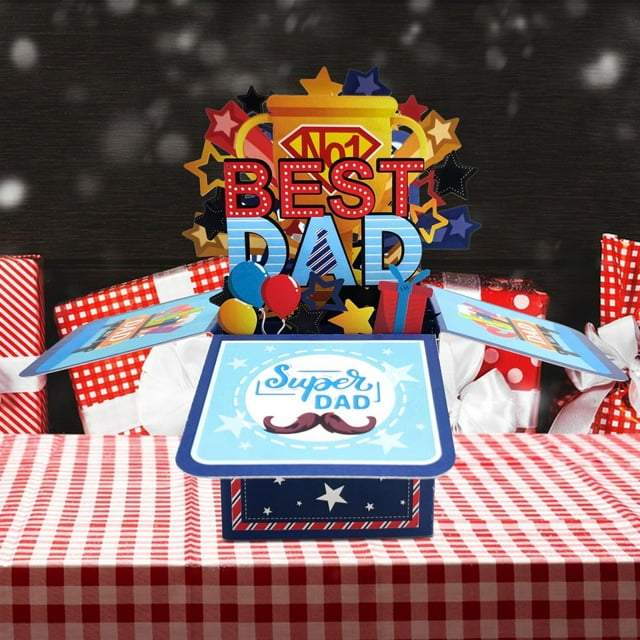 Tarjeta 3D del Día , el mejor papá, tarjeta de felicitación del Día , tarjeta de cumpleaños, regalo del Día para padre,