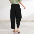 thumbnail image 7 of Women's Solid Linen Loose And Linen Casual Pants Casual Trouser Pants Loose Fitting Pants for Women Casual Loose Womens Pants Elastic Waist Womens Casual Pants Petite Cute Sweatpants Beach Cover up, 7 of 7
