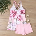 thumbnail image 5 of Viluyesy Womens Plus Size Swimsuits, Floral Prints Ruffles Tops with Shorts Swimwear Bathing Suits 2-Piece Pink 5XL, 5 of 7