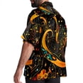 thumbnail image 3 of Note Men's Button Down Spread Collar Casual Printed Short Sleeve Summer Beach Unisex Shirts, 3 of 6
