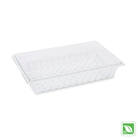 Rubbermaid Commercial ProSave Colander for Food Box Clear Plastic 18"W x 26"D x 5"H 3303CLE