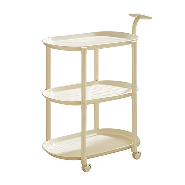 YIMWNYI Rolling Side Table with Wheels, 2-Tier Portable End Table, Mobile Nightstand, Storage Organizer for Small Spaces, Bedroom, Living Room, and Kitchen with Silent Rolling Wheels