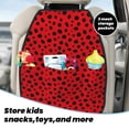 thumbnail image 5 of Xecao Ladybug Dotted Pattern Car Seat Back Protector 2 Pack Large Capacity Pocket, Kick Mats Back Seat Protector, 5 of 8