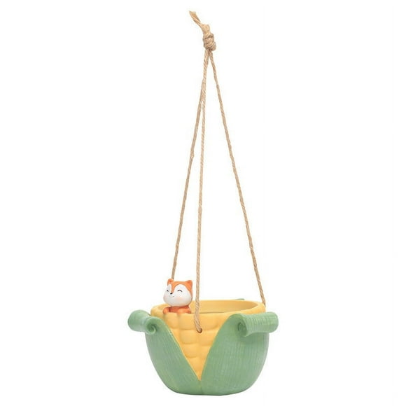 Daisyyozoid Rural Small Hanging Basket, Succulent Flower Pot, Horticultural Decoration, Green Plant, Potted Flower Basket, Miniature Flower Implement