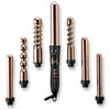 Foxybae Le’SE7EN Travel Size 7 In 1 Titanium Hair Curling Wand, Rose Gold