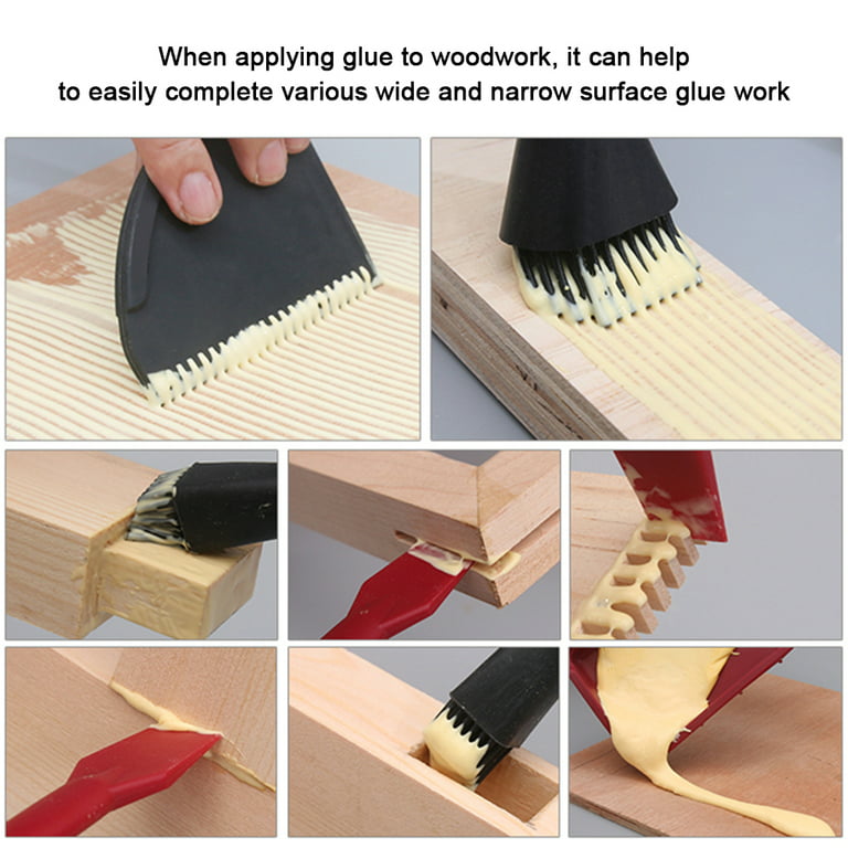Rnlawks Manual Gluer Woodworking Soft Silicone Glue Brush with Applicator  Tool Scraper Spreader Kit 