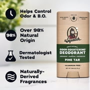 Dr. Squatch Mens Aluminum Free Deodorant, Natural Deodorant for Men, Pine Tar, 2.65 Oz