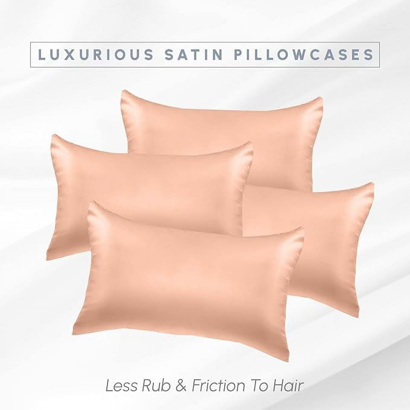 2 Pieces Satin Pillowcase Set with Hidden Zipper closure, Standard/Queen, Dusty Rose