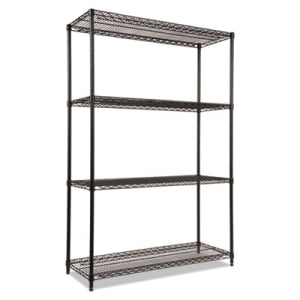 

Alera Alera NSF Certified Industrial 4-Shelf Wire Shelving Kit 48w x 18d x 72h Black SW504818BL