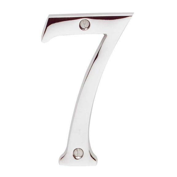 Cast Solid Brass 3 7/8" Address House Number '7' Chrome | Renovator's Supply