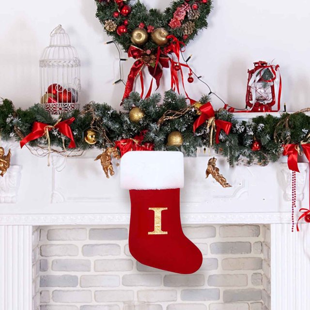 QIPOPIQ Christmas Letter Personalized Large Tree Decorative Pendant Candy Bag Christmas Scene Dressing Winter Gift Bag Christmas Decoration Gift Clearance New Year