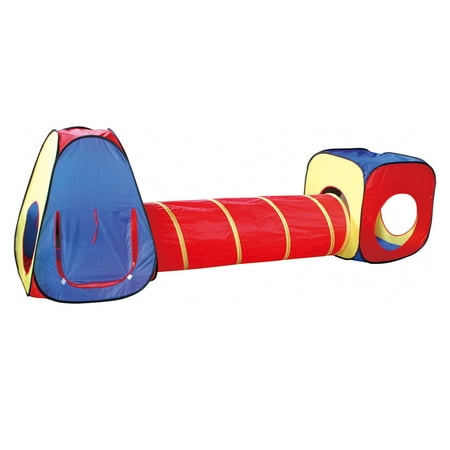 Boys House DIY Creations Play Tent 2-in-1 Tunnel Boy Girl Princess Indoor Outdoor Cubby Pop Up House Party ()