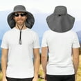 thumbnail image 3 of SUN CUBE Wide Brim Sun Hat with Neck Flap, Fishing Hiking for Men Women Safari, Neck Cover for Outdoor Sun Protection UPF50+ | Gray, 3 of 8