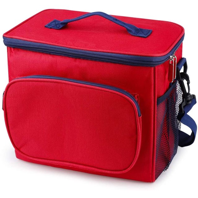 Bolsa de almuerzo aislante maletín bolsa de herramientas lonchera almuerzo/trabajo/escuela/playa/picnic rojo