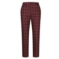 thumbnail image 3 of XUNKUSGA Pants for Men Fashion Stretch Work Pants Classic Plaid Slim Fit Plaid Skinny Dress Pants Casual Business Flat Front Mens Dress Pants with Pockets for Work Meeting Dinner S-3XL Red, 3 of 5