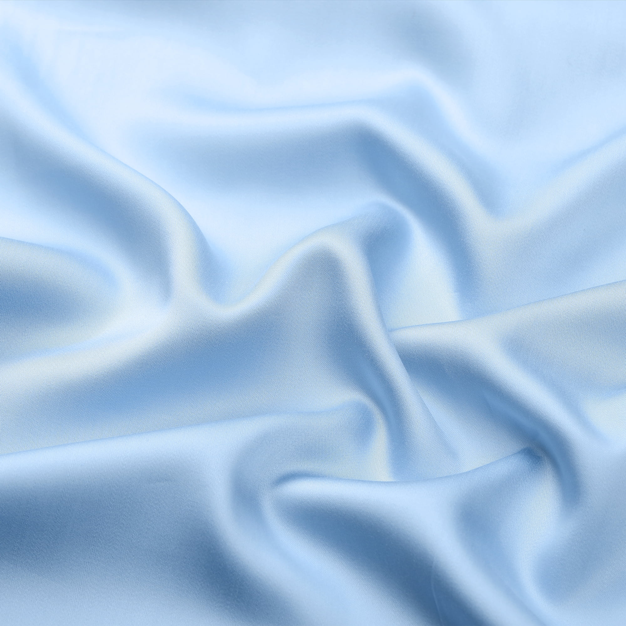 Unique Bargains Satin Pillow Cases Set of 2 Cooling Pillow Covers Queen Sky Blue