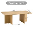 thumbnail image 5 of Natural Coffee Table, Modern Simple Rectangle Living Room Table, Wooden Cocktail Coffee Table for Bedroom Office, 5 of 8