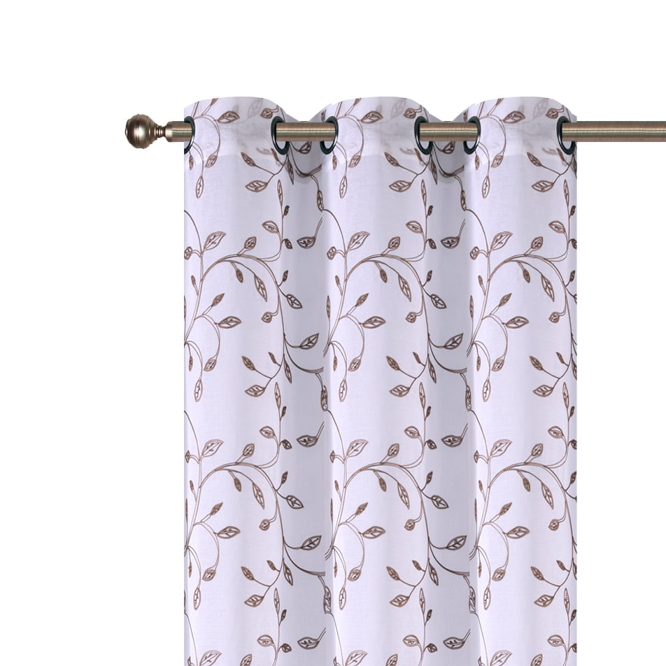 2 Pack, Regal Home Collections Townsend Embroidered Sheer Grommet