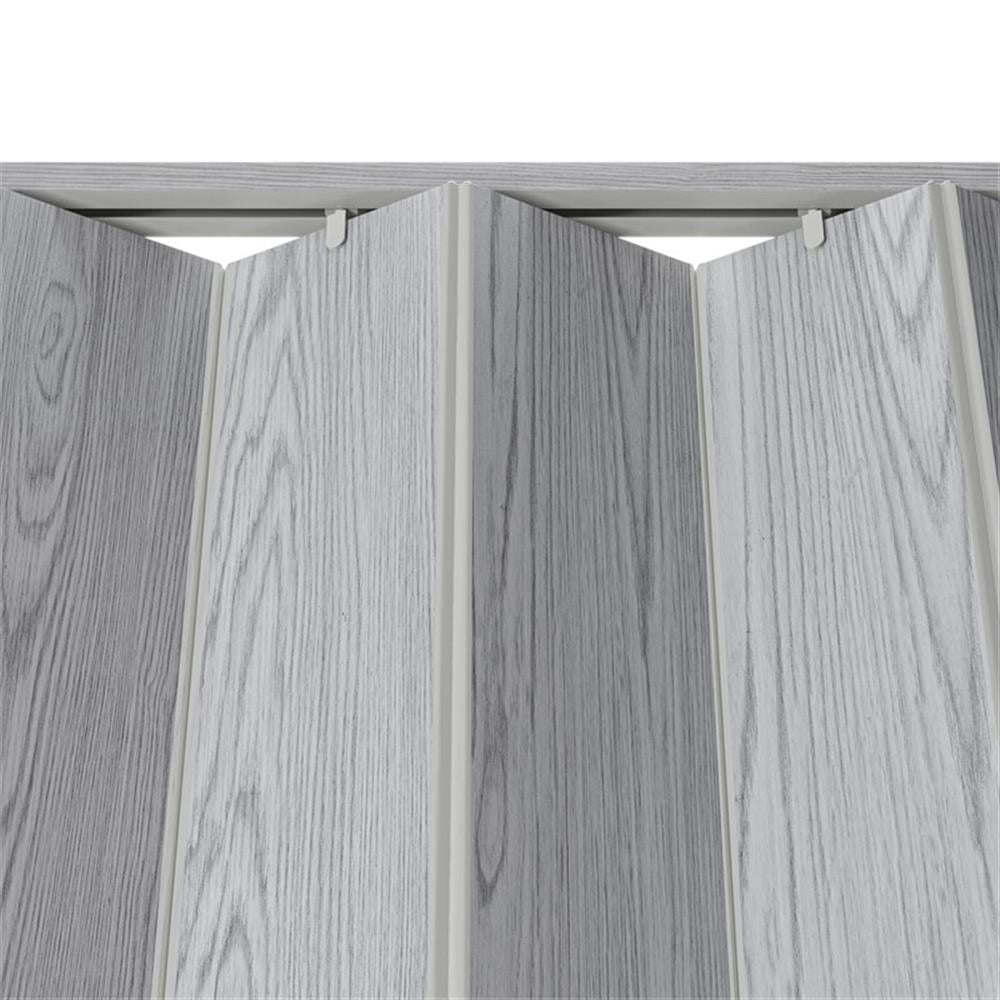 Pemberly Row 48" W PVC Foldable Accordion Doors or Privacy Room Divider - Grey