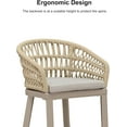 thumbnail image 5 of PURPLE LEAF 24" Counter Height Bar Stools Chair Set of 2, Modern Upholstered Patio Bar Stool with Backrest for Indoor and Outdoor, Kitchen Island, Champagne, 5 of 9