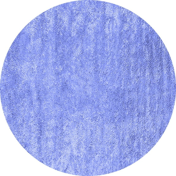 Ahgly Company Indoor Round Abstract Blue Contemporary Area Rugs, 3' Round