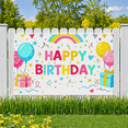 thumbnail image 7 of Colorful Happy Birthday Banner with Balloons Rainbows and Gifts Backdrop Background Party Supplies for Birthday Party Decorations Photography Props Photo Booth Decor, 7 of 7