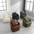 thumbnail image 7 of BISHE Modern Teddy Recliner Chair with 360° Swivel, Comfy Barrel Accent Armchair with Cushions, Upholstered Lounge Chair for Living Room, Bedroom, Nursery, Apartment, Gray Teddy, 7 of 7