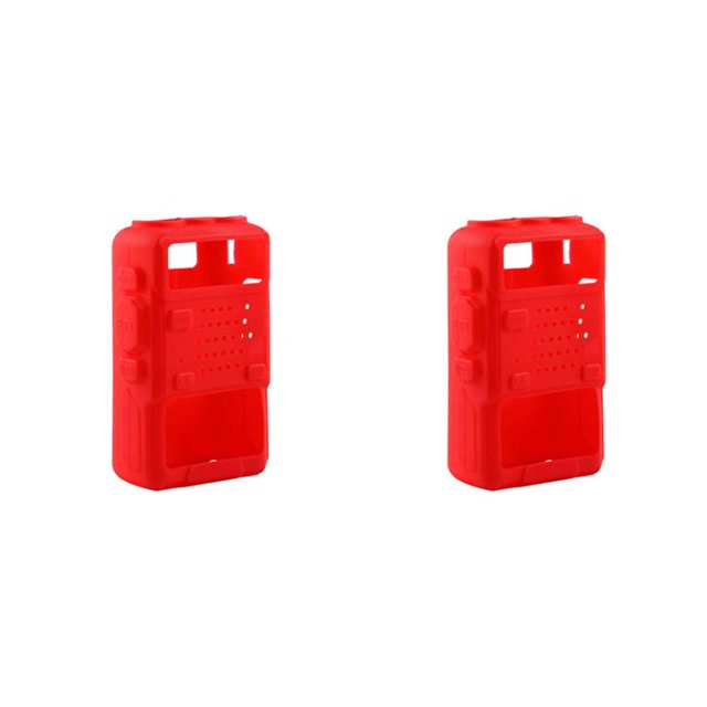 Shengyu Silicone Walkie Talkie Protective Case Interphone Radio Protector Pouch Red 2Set