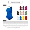 thumbnail image 2 of FashionMille Women Regular Fit Solid Basic Ribbed Knit Casual Sleeveless Slim Bodysuit, 2 of 5