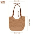 thumbnail image 5 of Spencer Women Crochet Bag Summer Tote Bag Mesh Shoulder Bag Lightweight Woven Purses Bag for Vacation, Khaki, 5 of 11