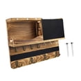 thumbnail image 5 of deevoka Key and Mail Holder Mails Holder Organizer Wood Wall Mounted for Hallway Mudroom Brown, 5 of 9