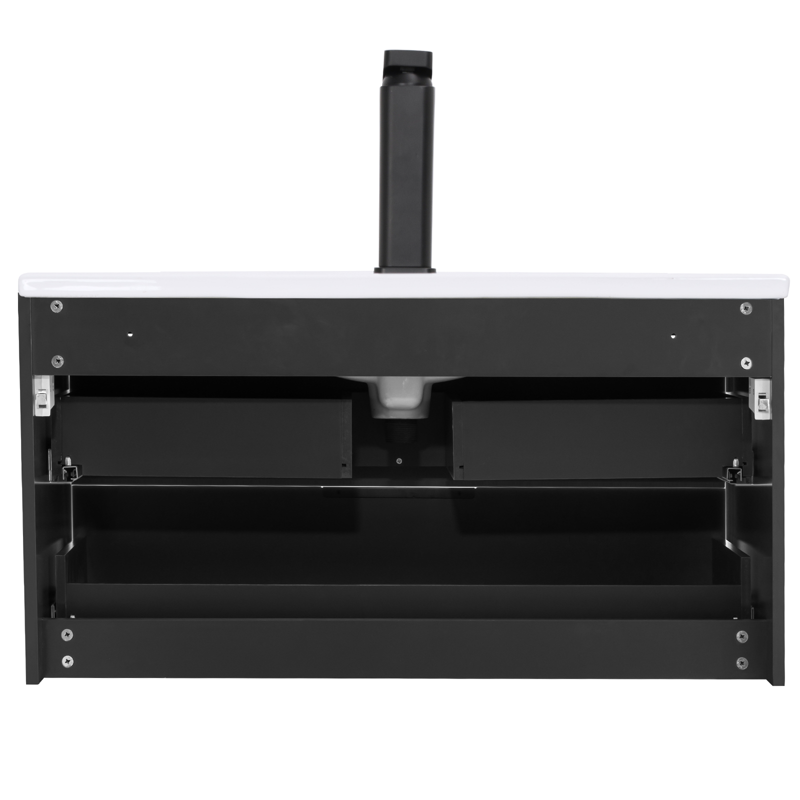 Eclife 36" Modern Bathroom Vanity Sink Combo with Ceramic Top, Faucet, Floating Cabinet