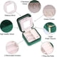 thumbnail image 3 of Caja organizadora de joyas de viaje, estuche de viaje de terciopelo con espejo, organizador de anillos, pendientes, collares, caja de almacenamiento (verde bosque), 3 of 5
