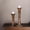 Medium Burnt_1, variant on Traditional White Wash Eco-friendly Handmade Mango Wood Set Of Two 6" & 9" Pillar Candle Holder for use, Living Room, Dinning Room, Study Room, Spa, Restaurants, Place Of Worship, etc