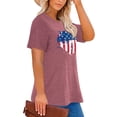 thumbnail image 3 of Anbech 4th of july Plus Size T-Shirts for Women Graphic Heart Print Short Sleeves Tees Plus T-Shirt with Round Neck, 3 of 5