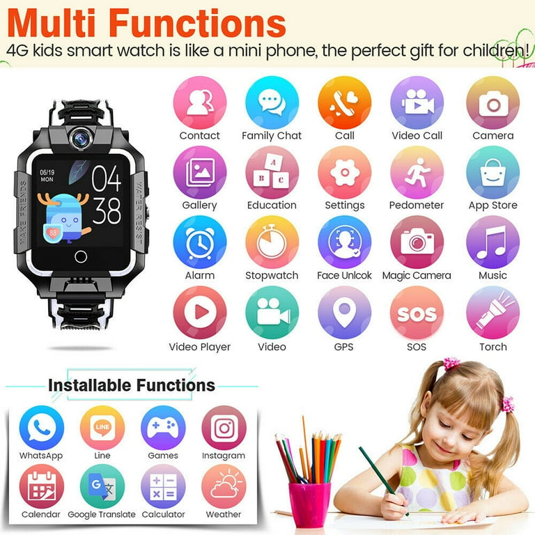 4G Kids Smart Watch for Boys Girls, IP67 Waterproof WiFi 4G Kids Smart Watch for Boys Girls, IP67 Waterproof WiFi