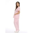 thumbnail image 2 of Just Love Women's Nurse Scrub Sets - Mock Wrap Style for Comfort and Style (Light Pink With Steel Grey Trim, X-Small), 2 of 3